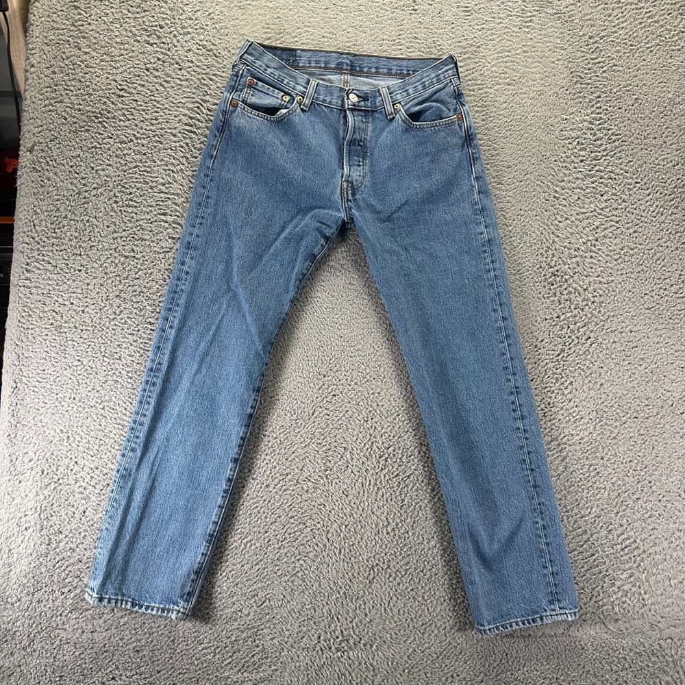 Levi's 501 Jeans Mens 30x30 Blue Cotton Denim Straight Leg Workwear Button-Fly